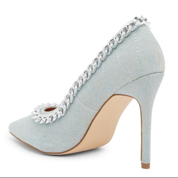 Women's Pump Shoes Pointed Toe Chain Link Stiletto - Picture 2 of 4